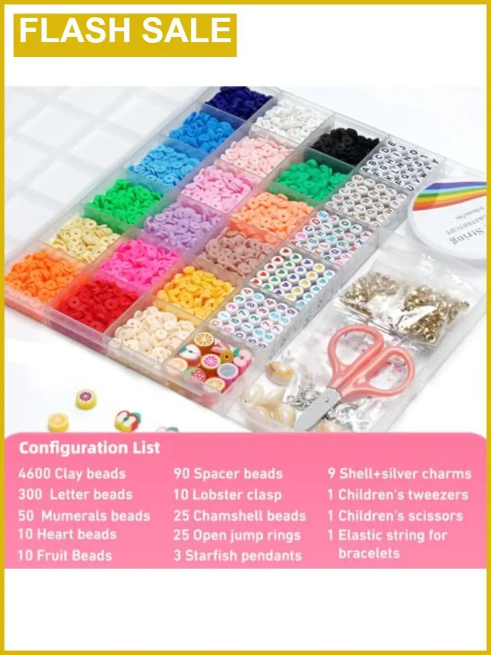 5100 Clay Beads Bracelet Making Kit Polymer Heishi Beads Charms Jewelry DIY